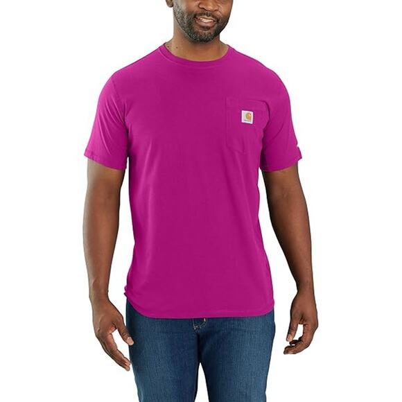 Carhartt Men's Force Relaxed Fit Short Sleeve Pocket T-Shirt Purple - Size 3XLT - Picture 1 of 7